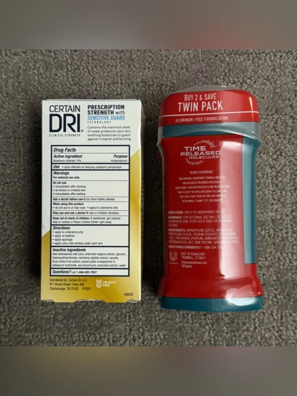 Certain Dri Antiperspirant Roll On/ Degree Twin Pack Intense Sport Deoderant Set